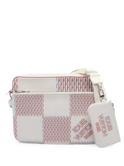 Louis Vuitton 2000s Damier Giant Spray Trio Messenger Bag In Multi