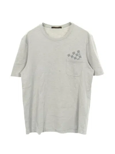 Pre-owned Louis Vuitton 2000s Damier Short Sleeve T-shirt In Gray