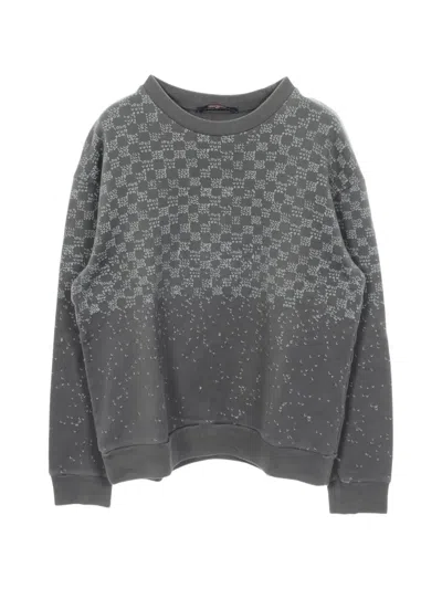 Pre-owned Louis Vuitton 2000s Damier Spread Sweatshirt In Gray
