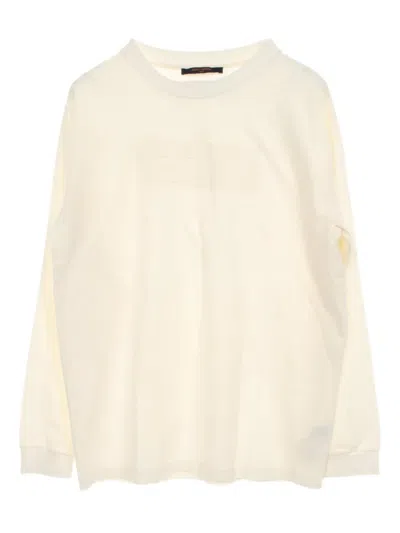 Pre-owned Louis Vuitton 2000s Embossed Logo T-shirt In White