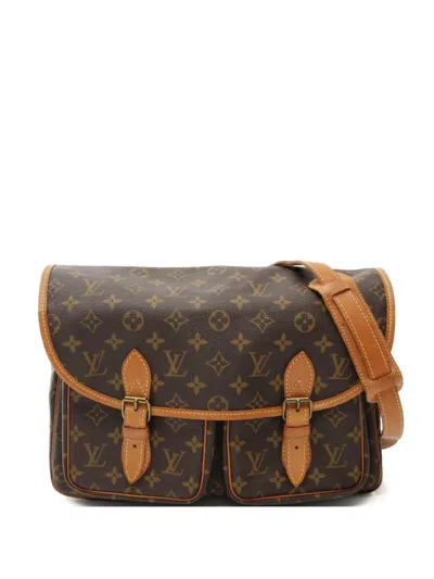 Pre-owned Louis Vuitton 2000s Gibeciere Mm Monogram Satchel Bag In Brown