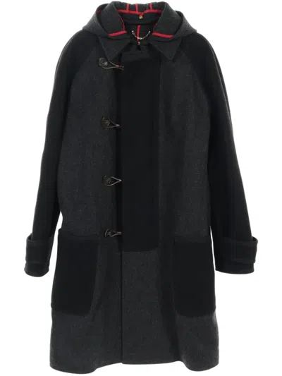 Pre-owned Louis Vuitton 2000s Hooded Duffle Coat In Grey
