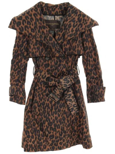 Pre-owned Louis Vuitton 2000s Leopard-print Coat In Brown