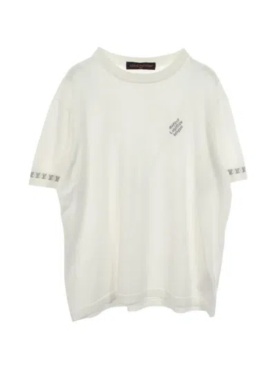 Pre-owned Louis Vuitton 2000s Logo-knit T-shirt In White
