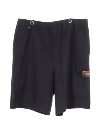 Pre-owned Louis Vuitton 2000s Logo-patch Shorts In Black