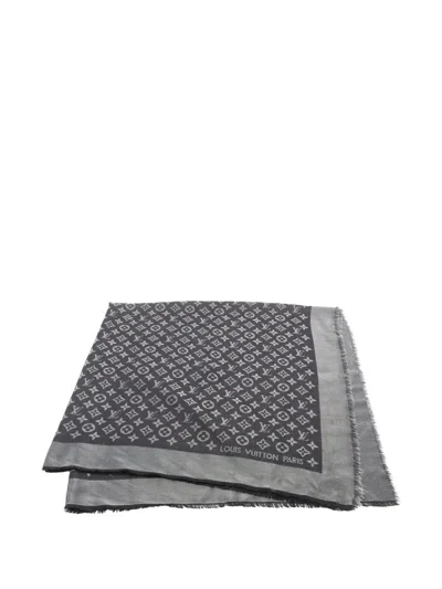 Pre-owned Louis Vuitton 2000s Logo-print Shawl In Black