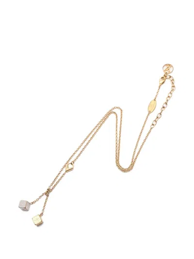 Pre-owned Louis Vuitton 2000s Luckygram Monogram Necklace In Gold