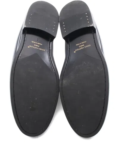 Pre-owned Louis Vuitton 2000s Major Line Monogram Eclipse Loafers In Black