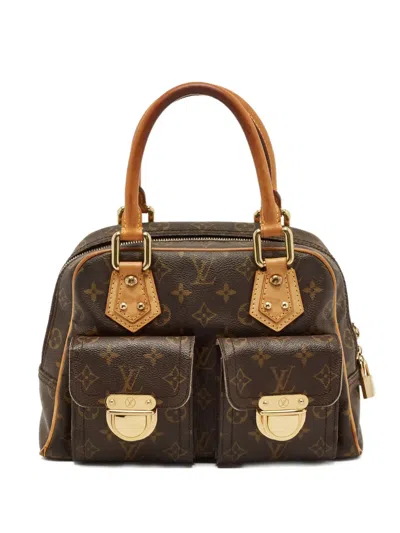 Pre-owned Louis Vuitton 2000s Manhattan Pm Monogram Leather Tote Bag