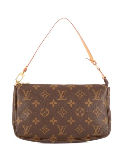 Louis Vuitton 2000s Monogram Canvas Zip Bag In Brown