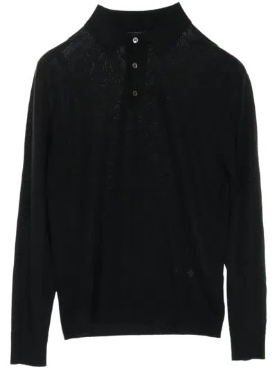 Pre-owned Louis Vuitton 2000s Monogram Flower Polo Shirt In Black