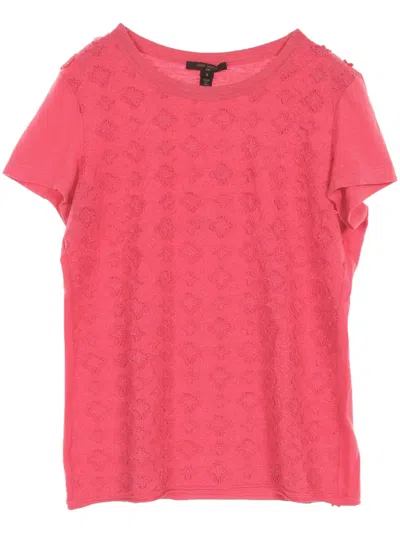 Pre-owned Louis Vuitton 2000s Monogram-lace T-shirt In Pink