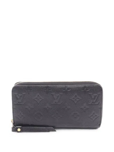 Pre-owned Louis Vuitton 2000s Monogram Leather Wallet In Black