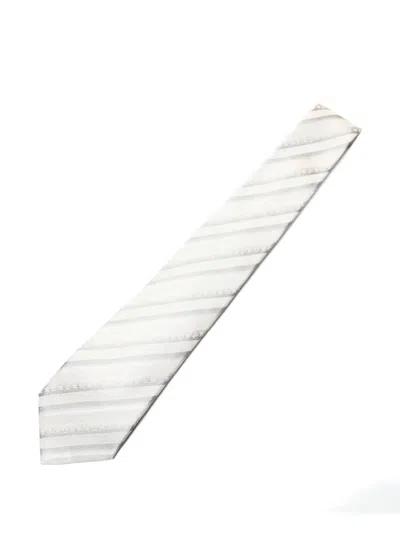 Pre-owned Louis Vuitton 2000s Monogram Stripe Tie In Neutral