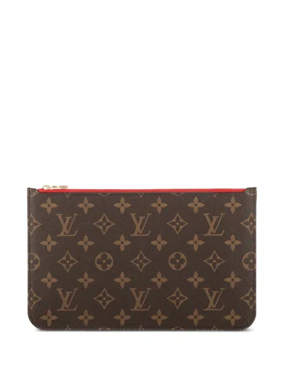 Pre-owned Louis Vuitton 2000s Monogram Zip Pouch In Brown