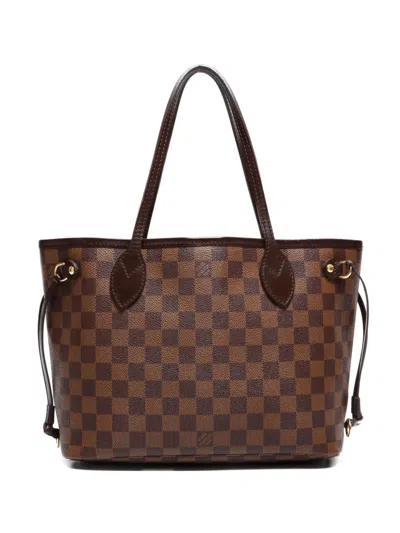 Pre-owned Louis Vuitton 2000s Neverfull Pm Damier Tote Bag In Brown