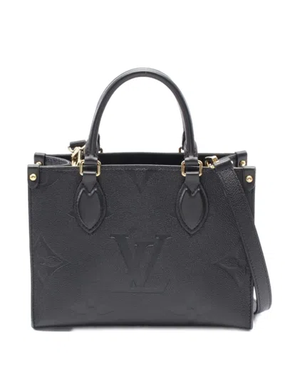 Pre-owned Louis Vuitton 2000s On-the-go Pm Leather Handbag In Black