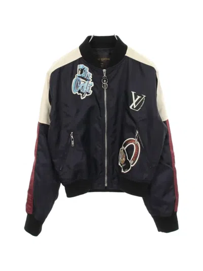 Pre-owned Louis Vuitton 2000s Patch-detail Bomber Jacket In Blue