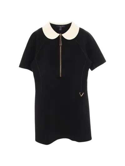 Pre-owned Louis Vuitton 2000s Peter Pan Collar Mini Dress In Black
