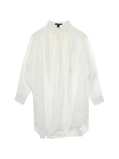 Pre-owned Louis Vuitton 2000s Pleat-detail Shirt Dress In White