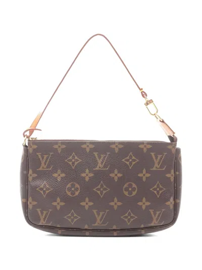 Pre-owned Louis Vuitton 2000s Pochette Accessoires Monogram Shoulder Bag In Brown