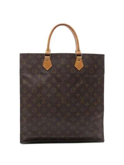 Pre-owned Louis Vuitton 2000s Sac Plat Monogram Tote Bag In Brown