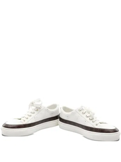 Pre-owned Louis Vuitton 2000s Stellar Line Monogram-perforated Sneakers In White