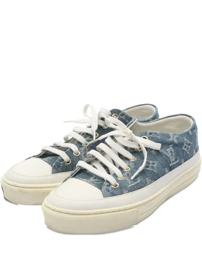 Pre-owned Louis Vuitton 2000s Stellar Line Monogram Sneakers In Blue