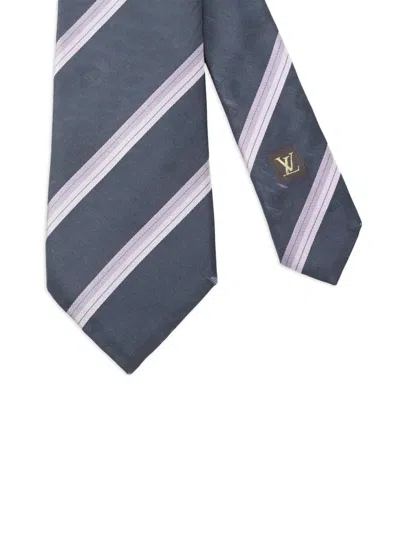 Pre-owned Louis Vuitton 2000s Striped-pattern Tie In Blue
