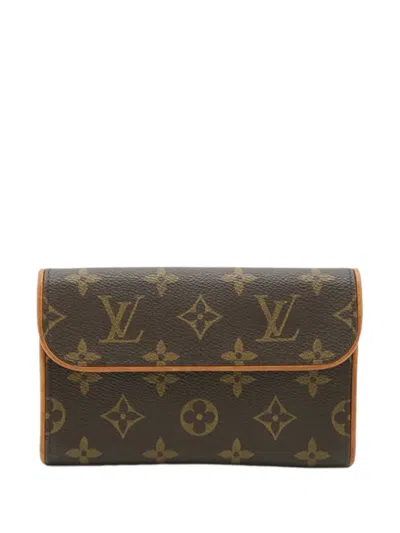 Pre-owned Louis Vuitton 2001-2002 Monogram Pochette Florentine Belt Bag In Brown