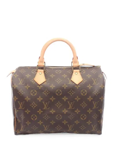Louis Vuitton 2001 30 Monogram Speedy Tote Bag In Brown