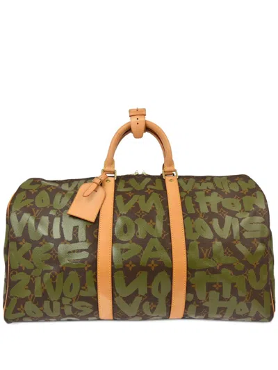 Pre-owned Louis Vuitton 2001 Graffiti Keepall 50 Duffle Bag In グリーン