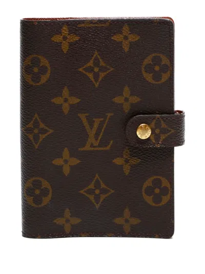 Pre-owned Louis Vuitton 2001 Agenda Pm Notebook In Brown