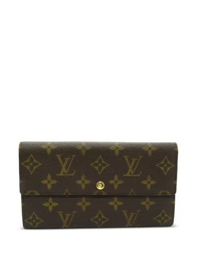 Pre-owned Louis Vuitton 2001 Bi-fold Long Wallet In Brown