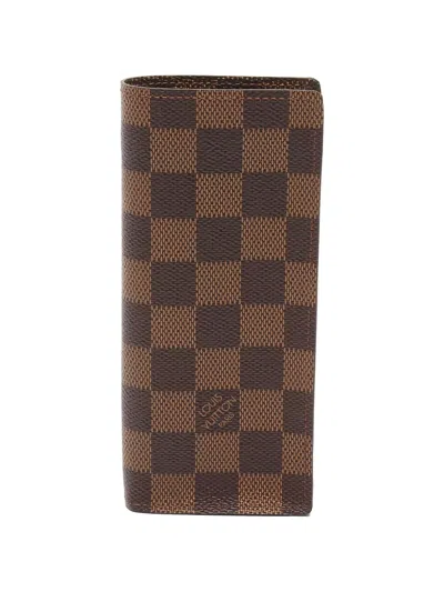 Pre-owned Louis Vuitton 2001 Brazza Glasses Case In Brown