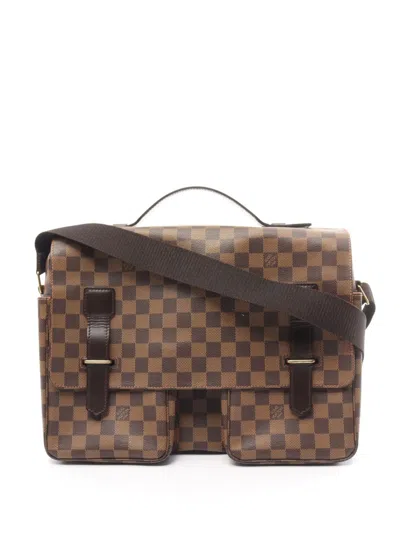 Pre-owned Louis Vuitton 2001 Broadway Two-way Briefcase In Brown