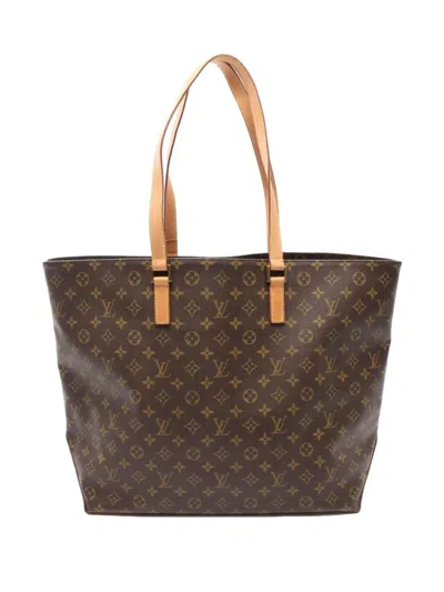 Pre-owned Louis Vuitton 2001 Cabas Alto Monogram Shoulder Bag In Brown