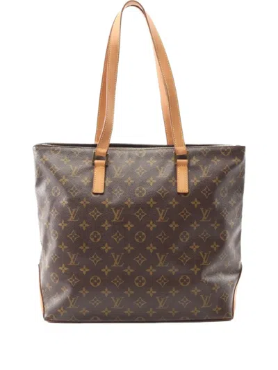 Pre-owned Louis Vuitton 2001 Cabas Mezzo Tote Bag In Brown