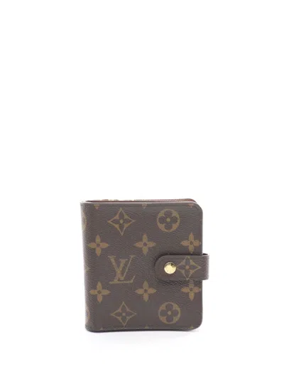 Pre-owned Louis Vuitton 2001 Compact Wallet In Brown
