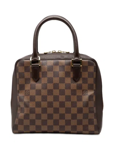 Pre-owned Louis Vuitton 2001 Damier Ebene Brera Handbag In Brown