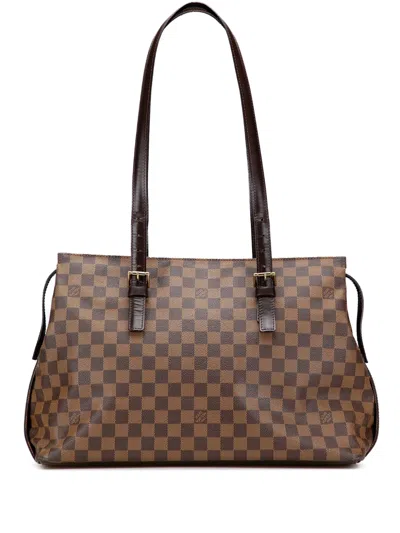 Pre-owned Louis Vuitton 2001 Damier Ebene Chelsea Shoulder Bag In Brown