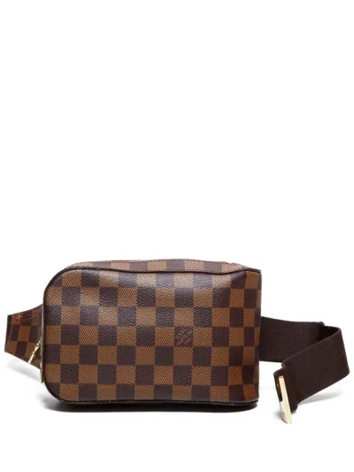 Pre-owned Louis Vuitton 2001 Damier Ebene Geronimos Crossbody Bag In Brown