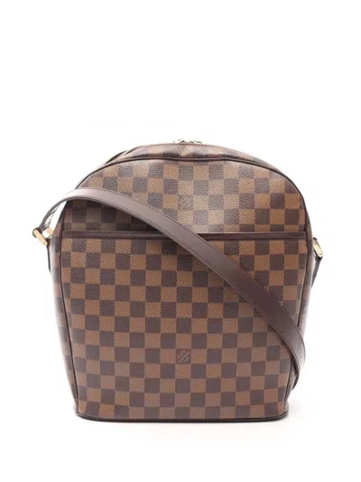 Pre-owned Louis Vuitton 2001 Damier Ebene Ipanema Gm Shoulder Bag In Brown