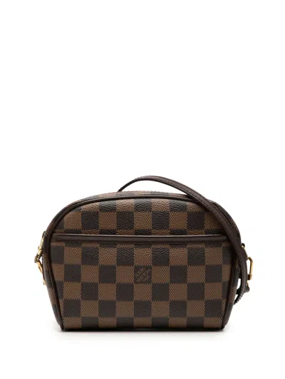 Pre-owned Louis Vuitton 2001 Damier Ebene Ipanema Pochette Crossbody Bag In Brown
