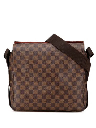 Pre-owned Louis Vuitton 2001 Damier Ebene Naviglio Crossbody Bag In Brown