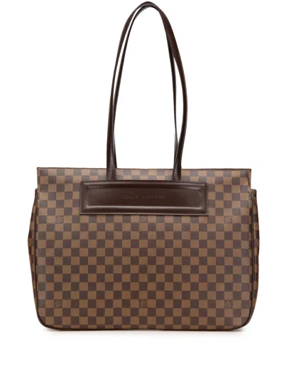 Pre-owned Louis Vuitton 2001 Damier Ebene Parioli Gm Tote Bag