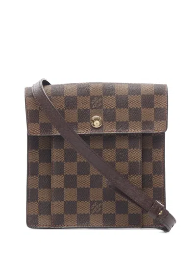 Pre-owned Louis Vuitton 2001 Damier Ebene Pimlico Crossbody Bag In Brown