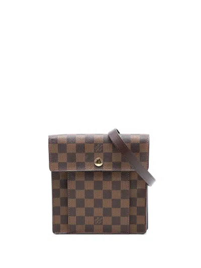 Pre-owned Louis Vuitton 2001 Damier Ebene Pimlico Crossbody Bag In Brown