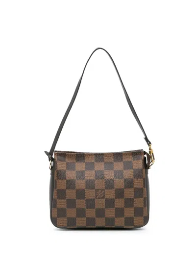 Pre-owned Louis Vuitton 2001 Damier Ebene Trousse Pochette Handbag In Brown