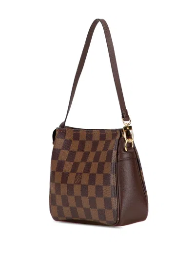 Pre-owned Louis Vuitton 2001 Damier Ebene Trousse Pochette Handbag In Brown